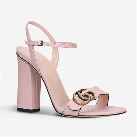 gucci marmont block heel sandal pink|gucci marmont gg ankle strap.